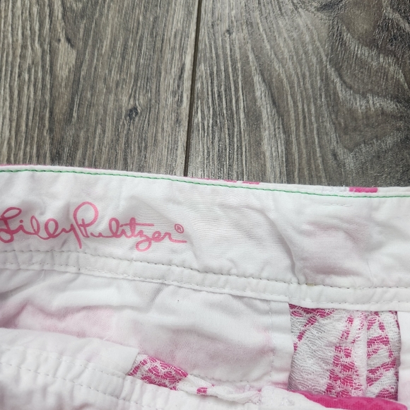 Lilly Pulitzer Pink White Yacht Sea Walsh Sailboat Print Shorts 0 - Picture 3 of 14